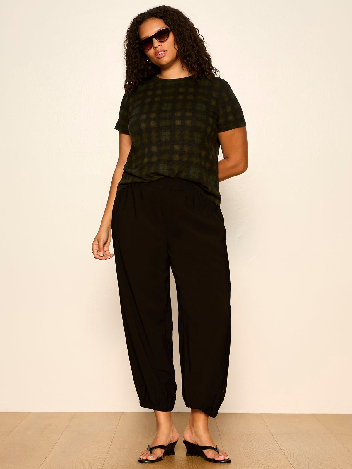 The Perfect Tee Forest Plaid Extended Sizing - Sanctuary Clothing