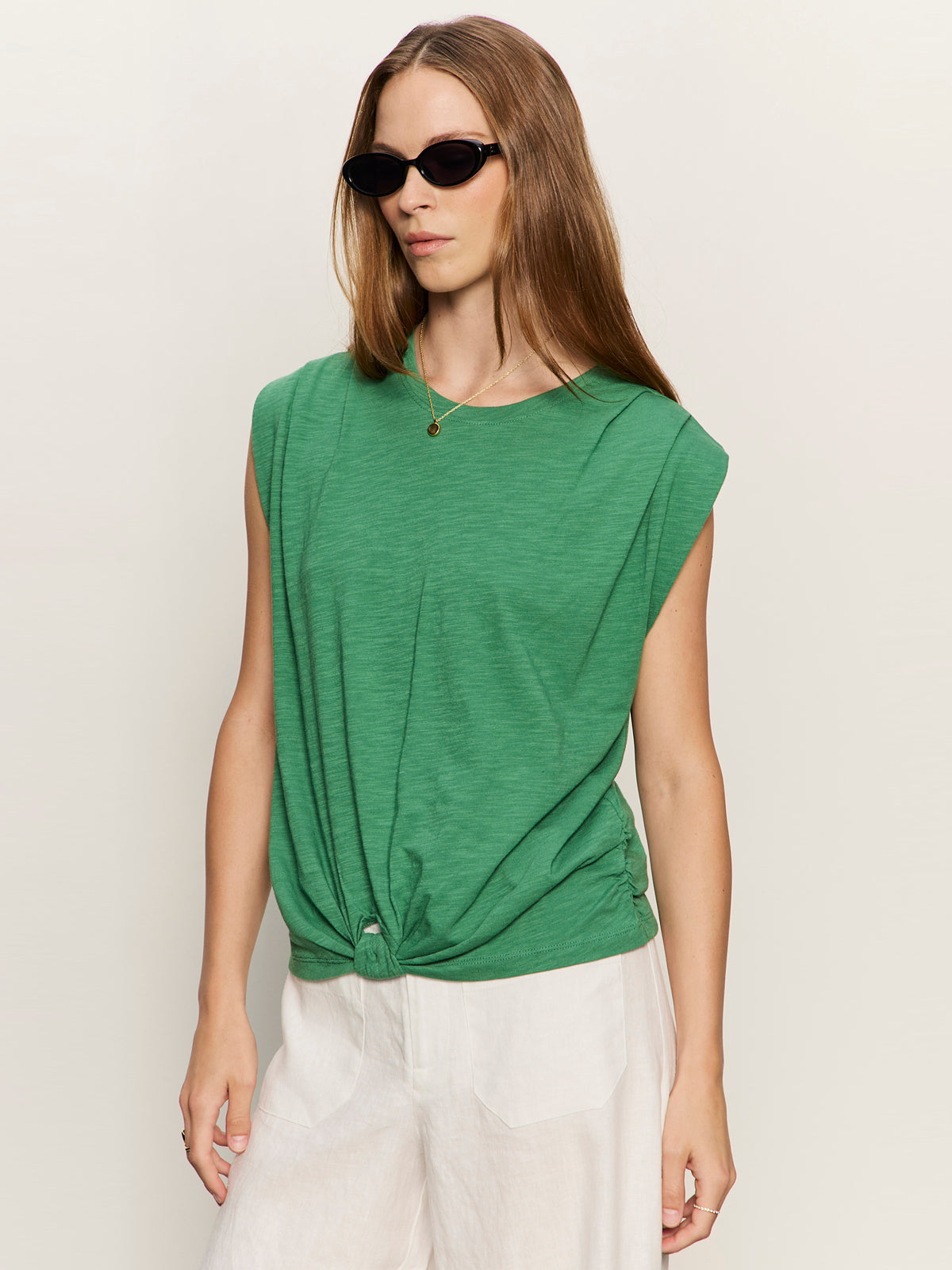 KNOTTED MUSCLE TEE GREEN JUICE - Sanctuary Clothing