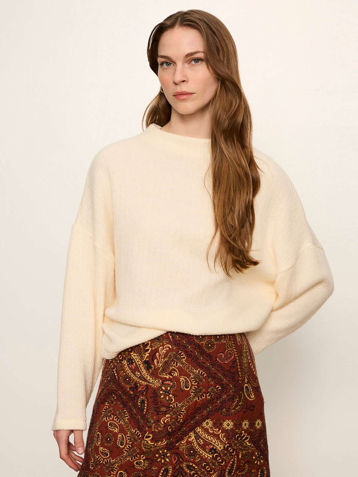 Ribbed Dolman Sweatshirt Bone - Sanctuary Clothing