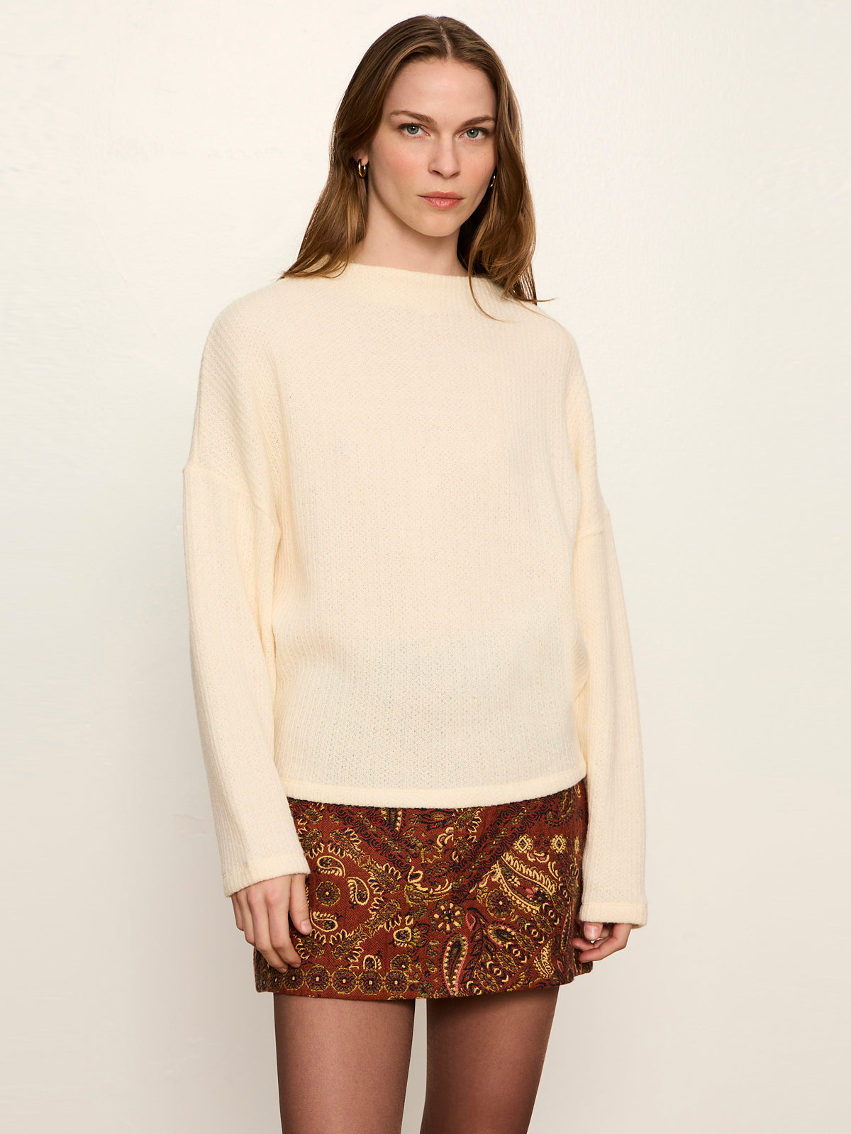Ribbed Dolman Sweatshirt Bone - Sanctuary Clothing