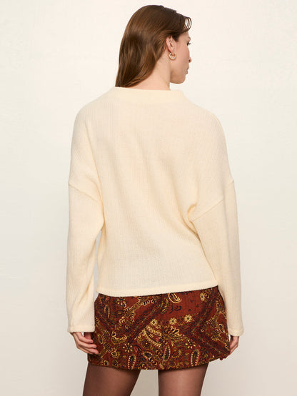 Ribbed Dolman Sweatshirt Bone - Sanctuary Clothing