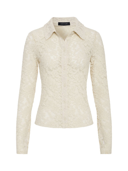 Dreamer Lace Shirt Bone - Sanctuary Clothing