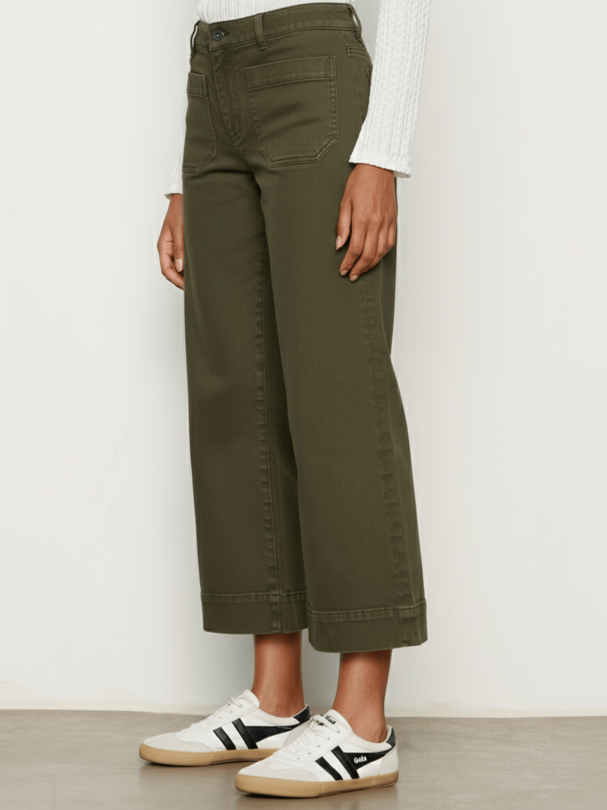 The Marine Jean Crop Covert Green Petite Sizing - Sanctuary Clothing