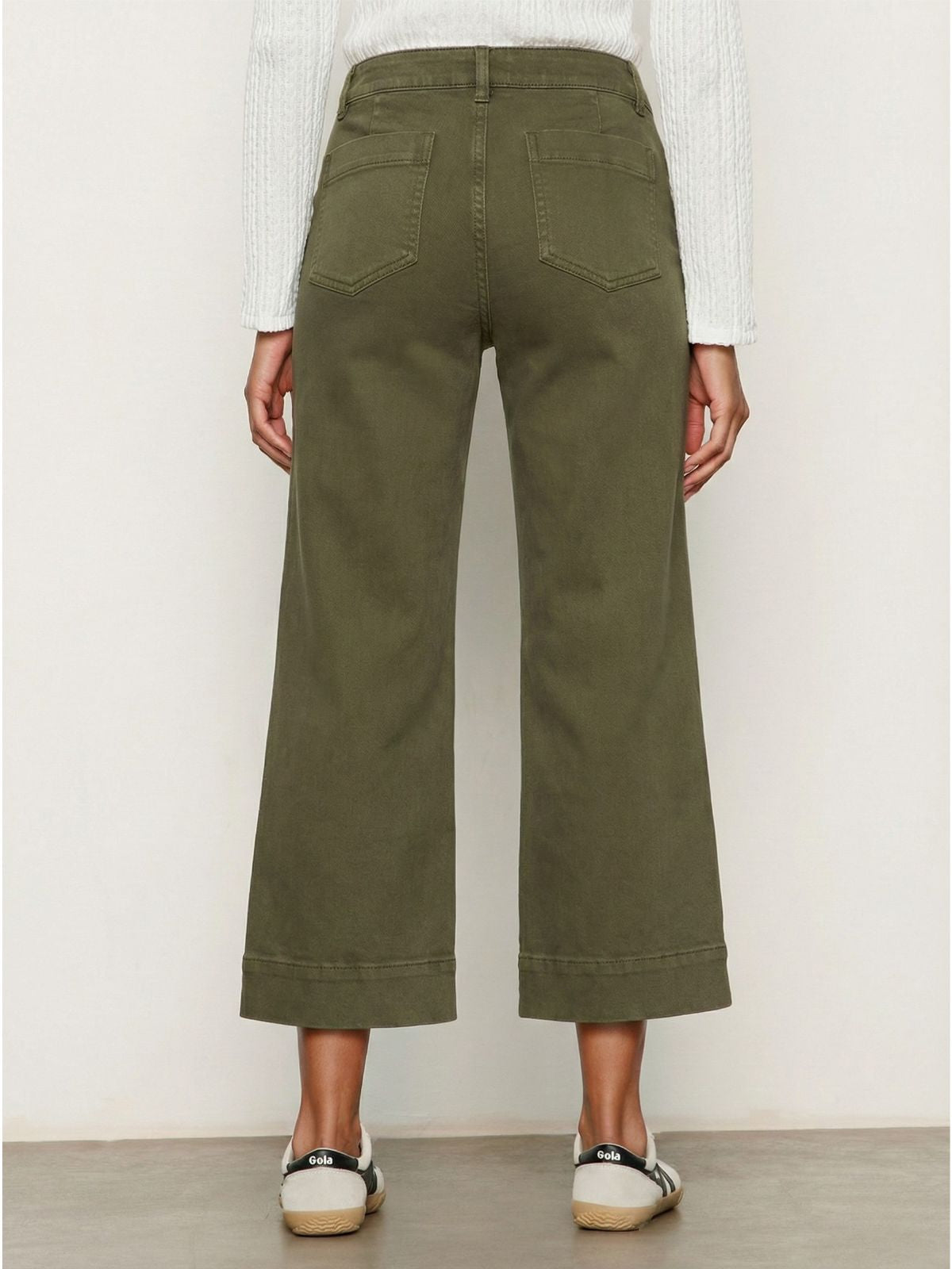 The Marine Jean Crop Covert Green Petite Sizing - Sanctuary Clothing