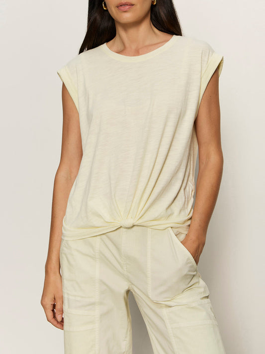 Knotted Muscle Tee Lemon Drop Petite Sizing - Sanctuary Clothing