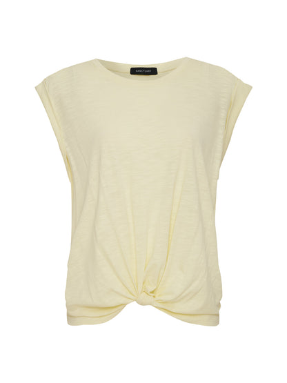 Knotted Muscle Tee Lemon Drop Petite Sizing - Sanctuary Clothing